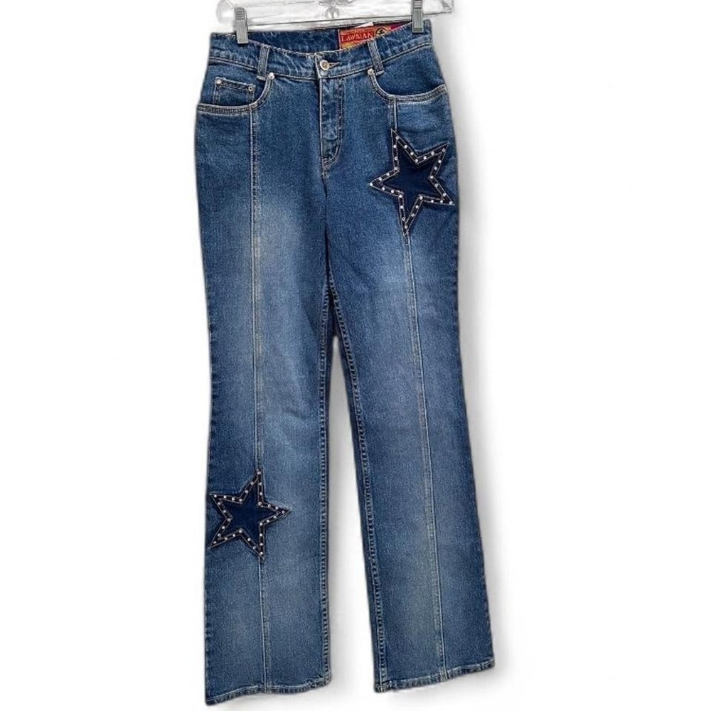 NWT Lawman Western 90s 00s Slim Fit Bootcut Star Jeans‎ Y2K Denim Americana